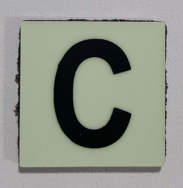 Glow in dark Number C sign The Liberty Line (Aluminum SIGNS 1x1, 3 RCNY §505-01)