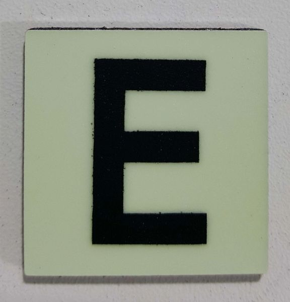 Glow in dark Number E sign The Liberty Line (Aluminum SIGNS 1x1, 3 RCNY §505-01)
