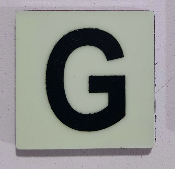 Glow in dark Number G sign The Liberty Line (Aluminum SIGNS 1x1, 3 RCNY §505-01)