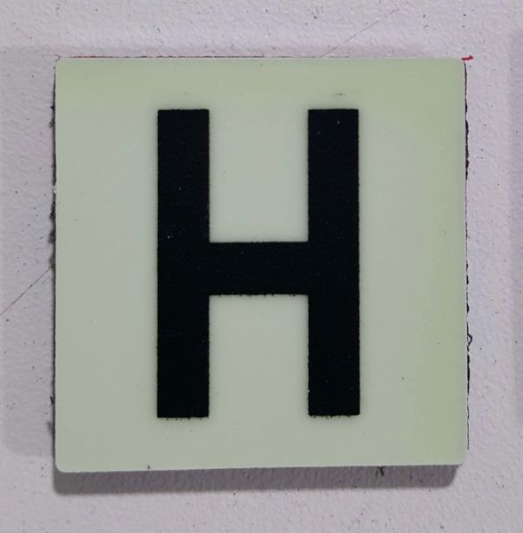 Glow in dark Number H sign The Liberty Line (Aluminum SIGNS 1x1, 3 RCNY §505-01)