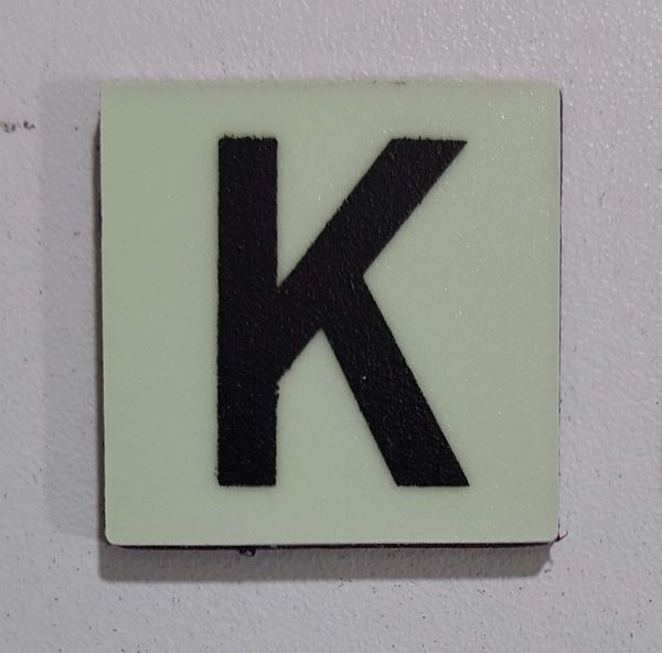 Glow in dark Number K sign The Liberty Line (Aluminum SIGNS 1x1, 3 RCNY §505-01)