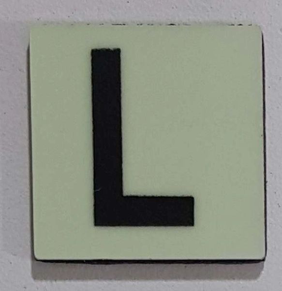 Glow in dark Number L sign The Liberty Line (Aluminum SIGNS 1x1, 3 RCNY §505-01)