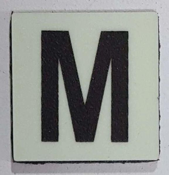 Glow in dark Number M sign The Liberty Line (Aluminum SIGNS 1x1, 3 RCNY §505-01)