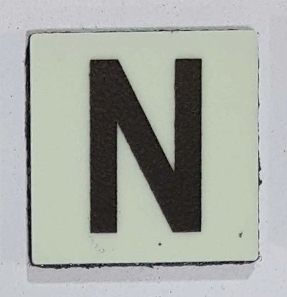 Glow in dark Number N sign The Liberty Line (Aluminum SIGNS 1x1, 3 RCNY §505-01)