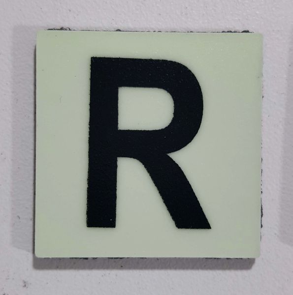Glow in dark Number R sign The Liberty Line (Aluminum SIGNS 1x1, 3 RCNY §505-01)