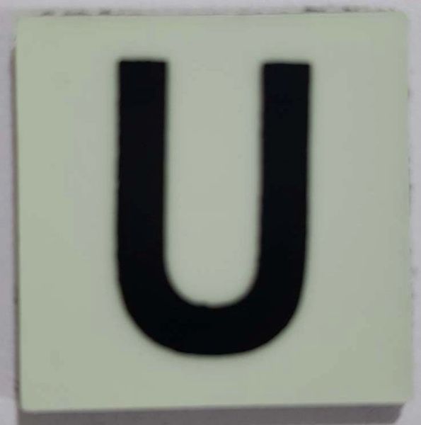 Glow in dark Number U sign The Liberty Line (Aluminum SIGNS 1x1, 3 RCNY §505-01)
