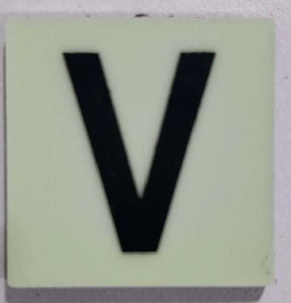 Glow in dark Number V sign The Liberty Line (Aluminum SIGNS 1x1, 3 RCNY §505-01)