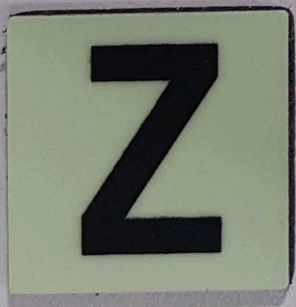 Glow in dark Number Z sign The Liberty Line (Aluminum SIGNS 1x1, 3 RCNY §505-01)