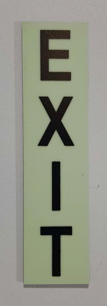 Glow in dark Number EXIT sign The Liberty Line (Aluminum SIGNS 1x4, 3 RCNY §505-01)