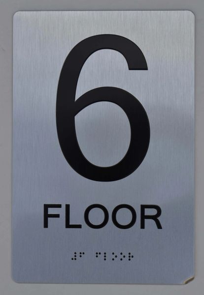 6th FLOOR SIGN - The sensation line- Tactile Touch Braille Sign