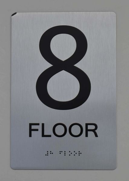 8th FLOOR SIGN - The sensation line- Tactile Touch Braille Sign