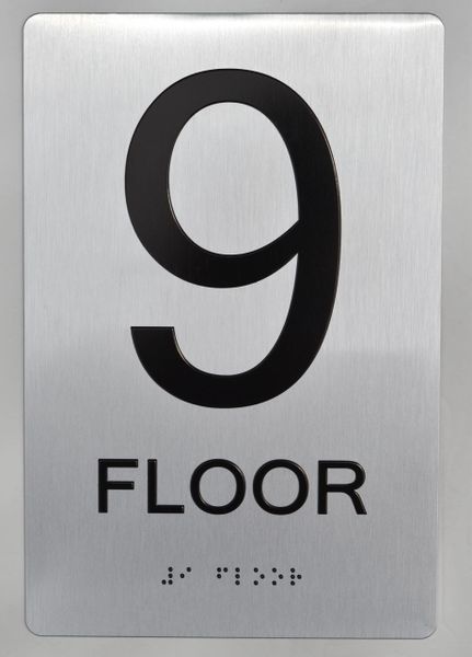 9th FLOOR SIGN - The sensation line- Tactile Touch Braille Sign