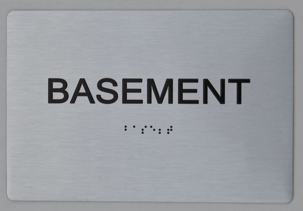 BASEMENT SIGN - The sensation line- Tactile Touch Braille Sign