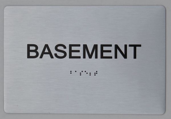 BASEMENT SIGN - The sensation line- Tactile Touch Braille Sign