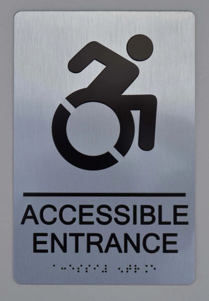Accessible Entrance Directional Sign ADA Sign - The sensation line