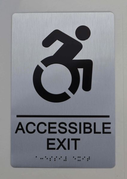 ACCESSIBLE EXIT SIGN - The sensation line- Tactile Touch Braille Sign