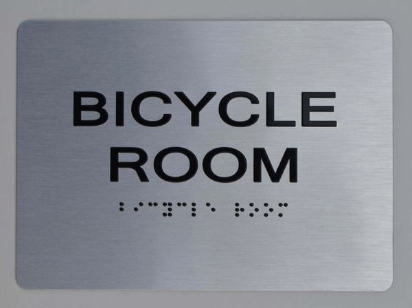 BICYCLE ROOM SIGN - The sensation line- Tactile Touch Braille Sign