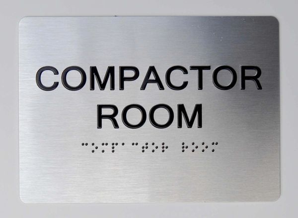 COMPACTOR ROOM Sign - The sensation line- Tactile Touch Braille Sign