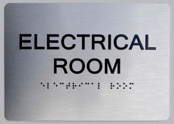 ELECTRICAL ROOM Sign - The sensation line- Tactile Touch Braille Sign