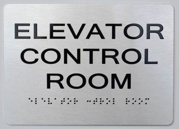 ELEVATOR CONTROL ROOM Sign - The sensation line- Tactile Touch Braille Sign