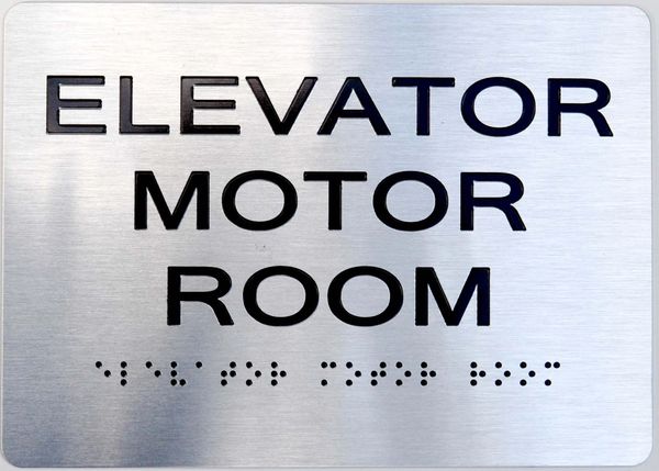 ELEVATOR MOTOR ROOM Sign - The sensation line- Tactile Touch Braille Sign