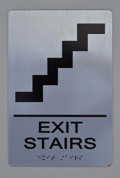 EXIT STAIRS SIGN- The sensation line- Tactile Touch Braille Sign