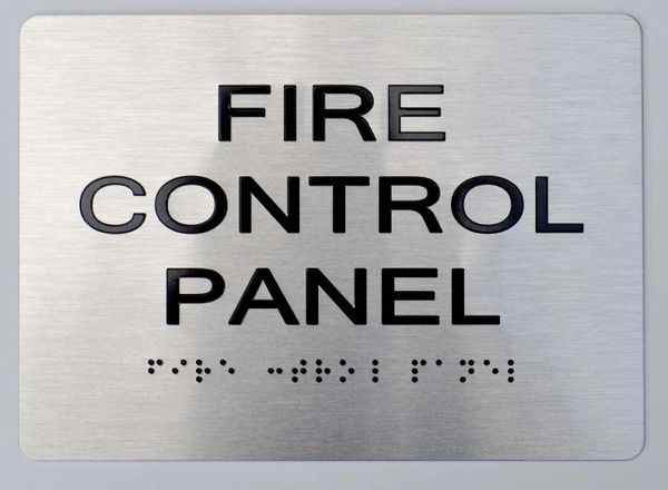 FIRE CONTROL PANEL Sign - The sensation line- Tactile Touch Braille Sign