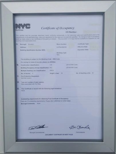 FIRE DEPARTMENT FRAME - CERTIFICATE OF OCCUPANCY FRAME (HEAVY DUTY) 8.5 X 11