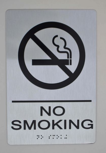 NO SMOKING SIGN- The sensation line- Tactile Touch Braille Sign