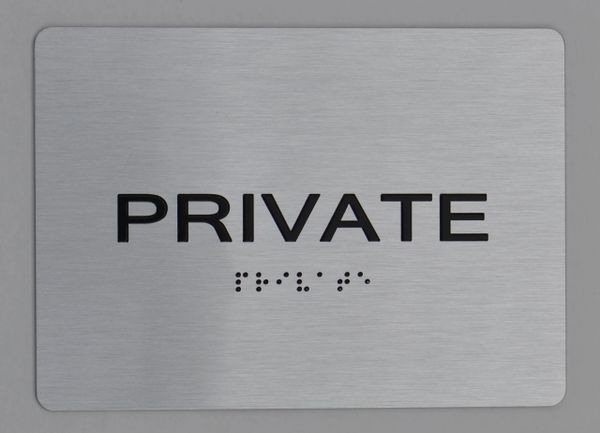 PRIVATE Sign - The sensation line- Tactile Touch Braille Sign