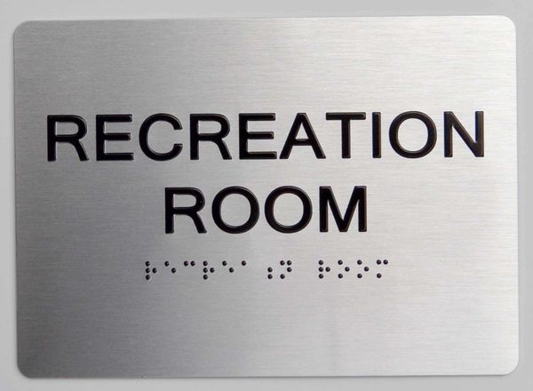 RECREATION ROOM Sign - The sensation line- Tactile Touch Braille Sign