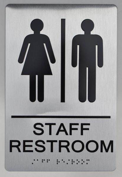 STAFF Restroom Sign - The sensation line- Tactile Touch Braille Sign