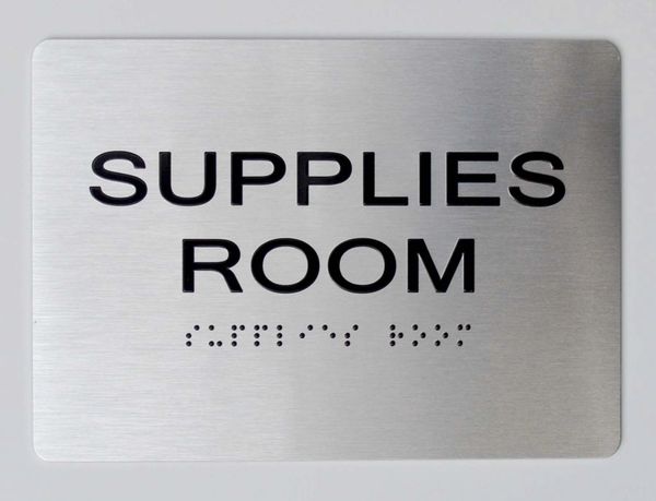 Supplies Room Sign - The sensation line- Tactile Touch Braille Sign
