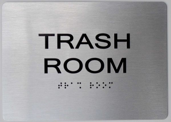 TRASH ROOM Sign - The sensation line- Tactile Touch Braille Sign