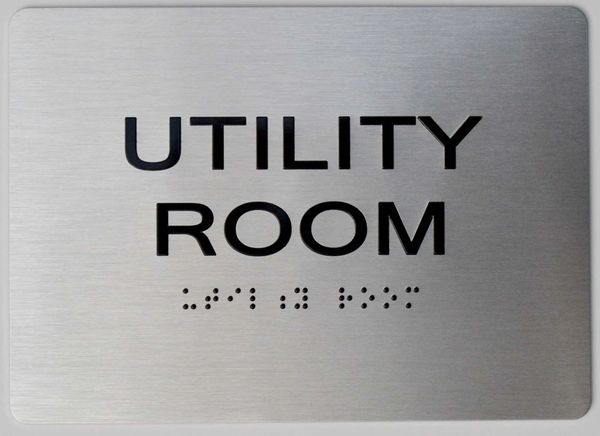UTILITY ROOM Sign - The sensation line- Tactile Touch Braille Sign