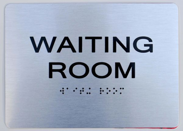WAITING ROOM Sign ADA Sign - The sensation line- Tactile Touch Braille Sign