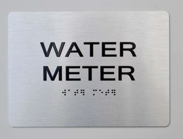 WATER METER Sign - The sensation line- Tactile Touch Braille Sign
