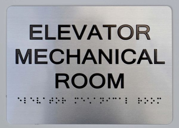 ELEVATOR MECHANICAL ROOM Sign - The sensation line- Tactile Touch Braille Sign