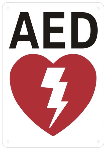 AED SIGN- AUTOMATED EXTERNAL DEFIBRILLATOR INSIDE SIGN (ALUMINUM SIGNS 10X7)