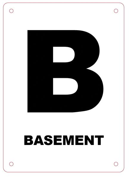 BASEMENT FLOOR SIGN - ALUMINIUM