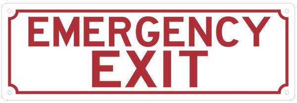 EMERGENCY EXIT SIGN (ALUMINUM SIGNS 4X12)