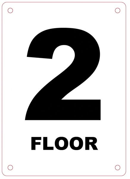 FLOOR NUMBER TWO (2) SIGN - ALUMINIUM