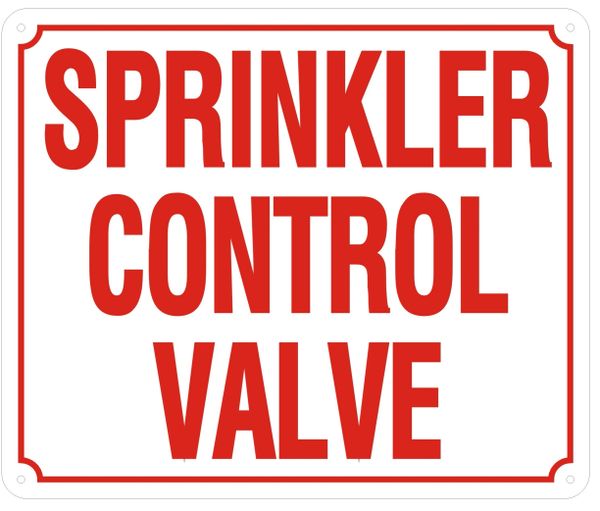 SPRINKLER CONTROL VALVE SIGN (ALUMINUM SIGNS 10X12)