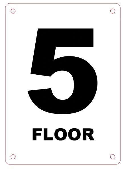 FLOOR NUMBER FIVE (5) SIGN