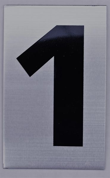 Apartment number sign 1 – (SILVER, ALUMINUM SIGNS 4X2.5)
