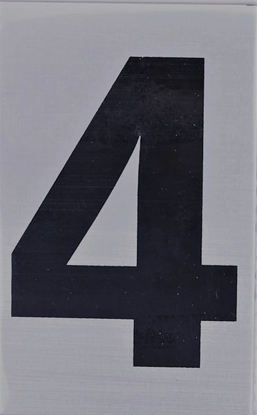 Apartment number sign 4 – (SILVER, ALUMINUM SIGNS 4X2.5)