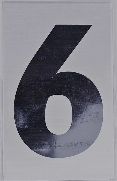 Apartment number sign 6 – (SILVER, ALUMINUM SIGNS 4X2.5)