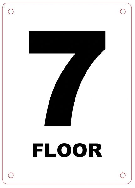 FLOOR NUMBER SEVEN (7) SIGN - ALUMINIUM