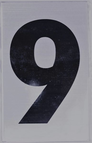 Apartment number sign 9 – (SILVER, ALUMINUM SIGNS 4X2.5)