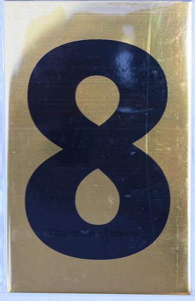 Apartment number sign 8 – (GOLD, ALUMINUM SIGNS 4X2.5)